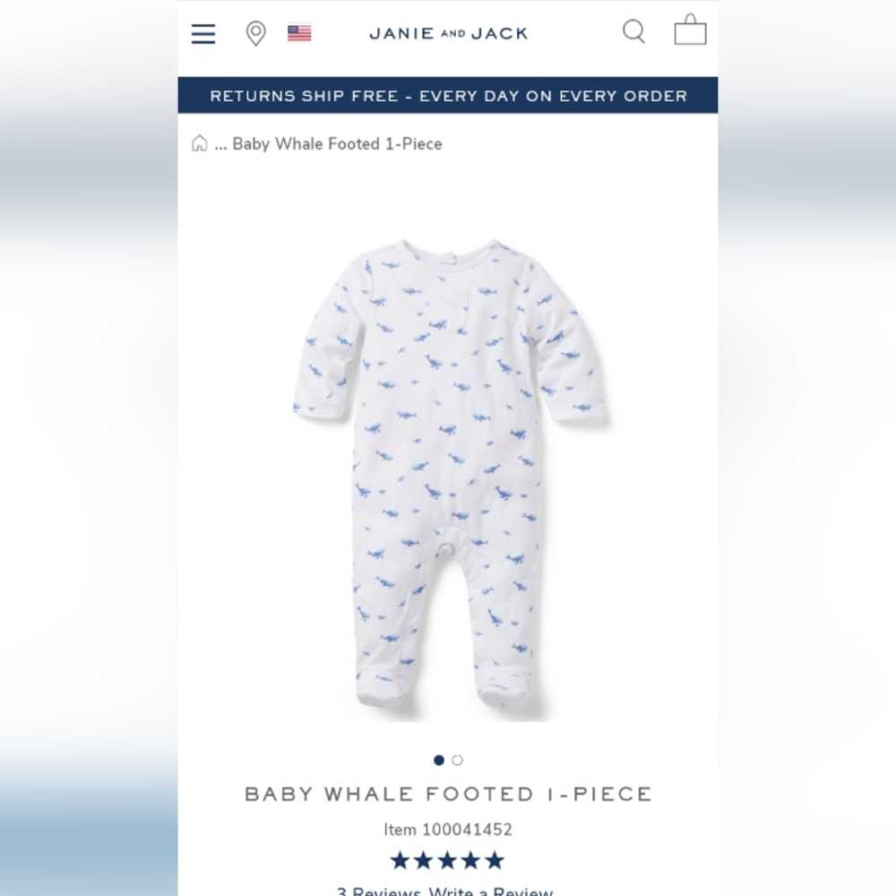 Janie and Jack NWOT newborn romper (limited print)